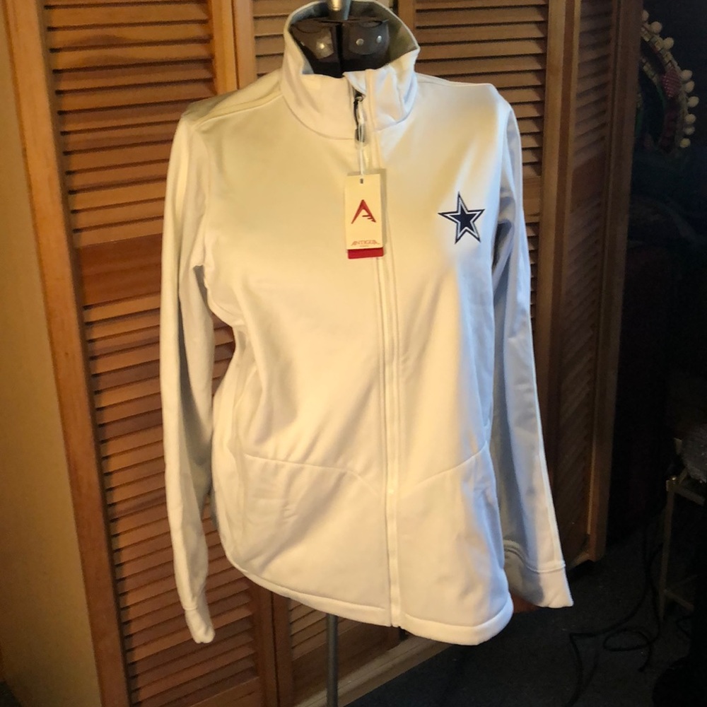 Antigua White zip up light jacket